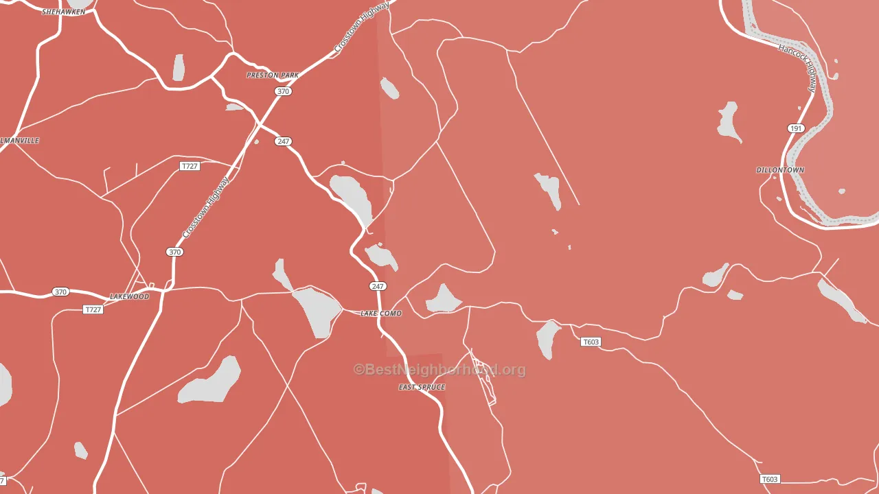 18437, PA block-group political-lean map