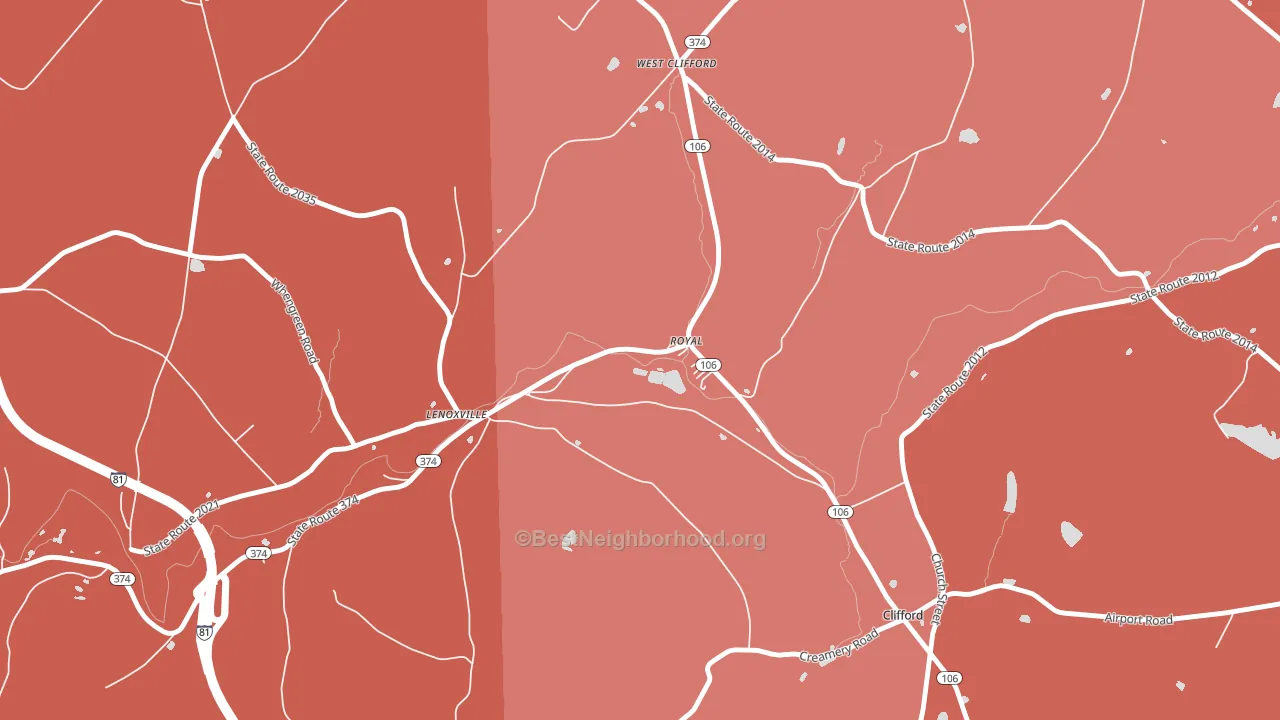 18441, PA block-group political-lean map