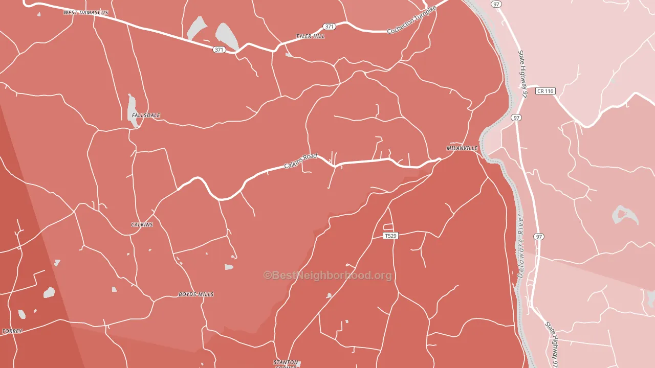 18443, PA block-group political-lean map