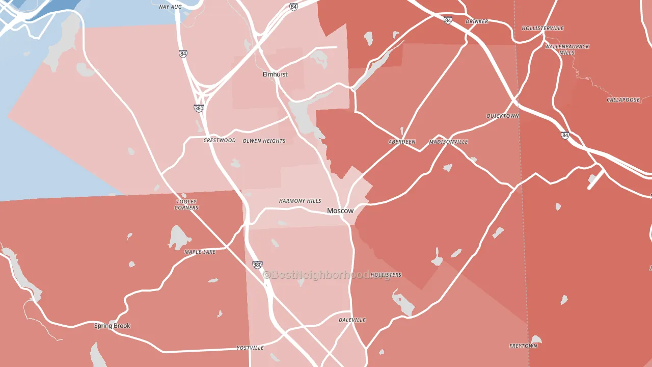 18444, PA block-group political-lean map