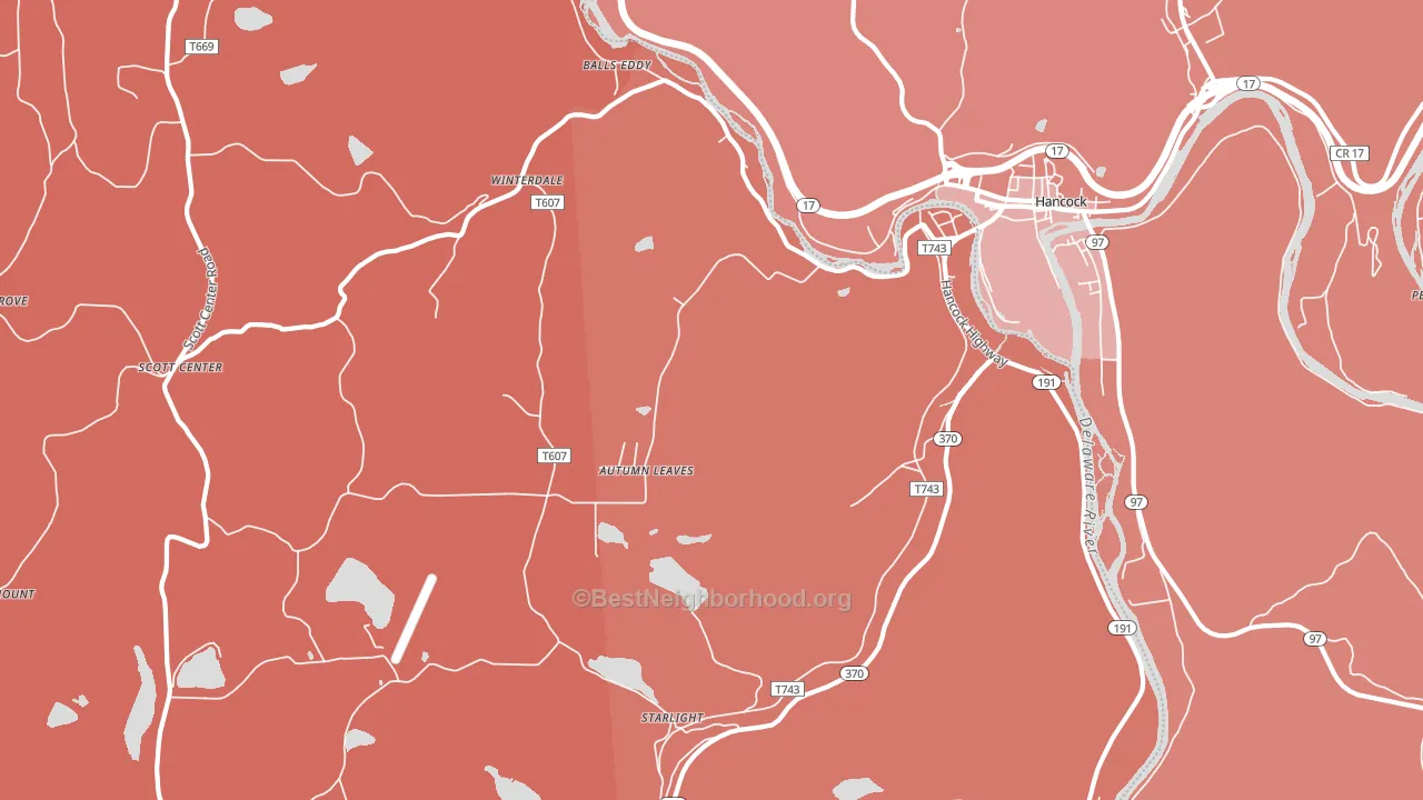 18461, PA block-group political-lean map