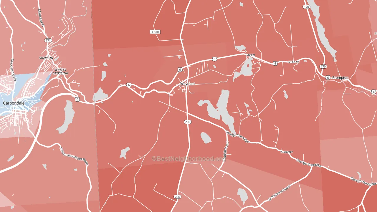 18472, PA block-group political-lean map