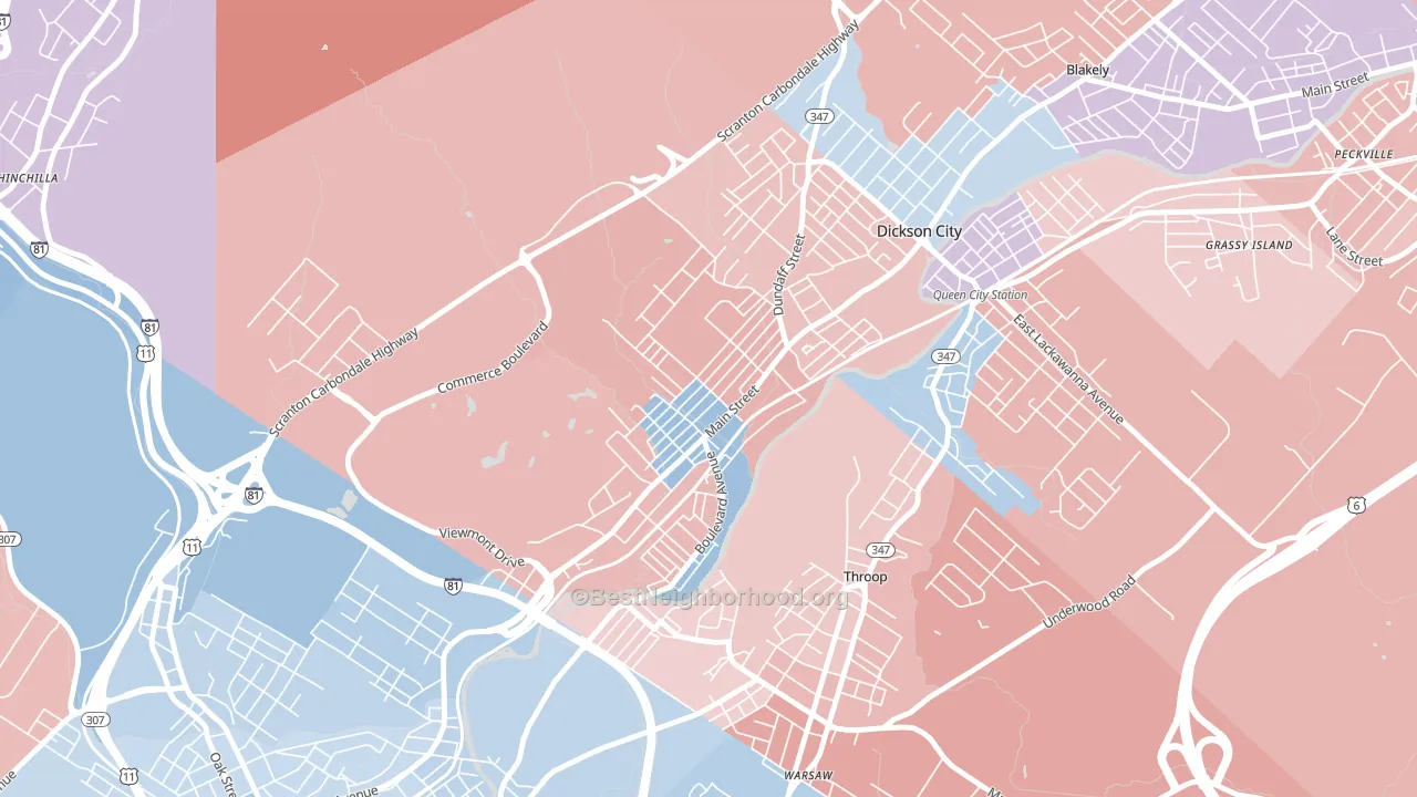 18519, PA block-group political-lean map