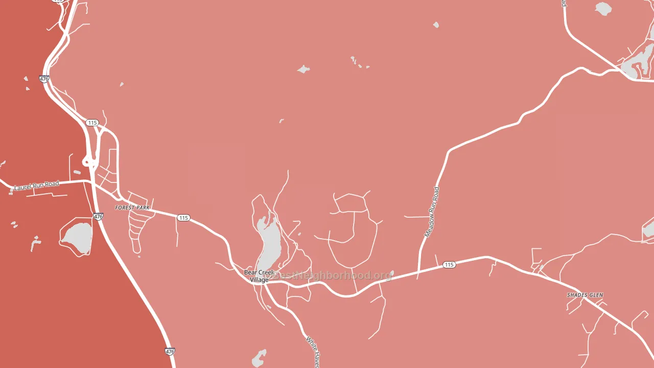 18602, PA block-group political-lean map