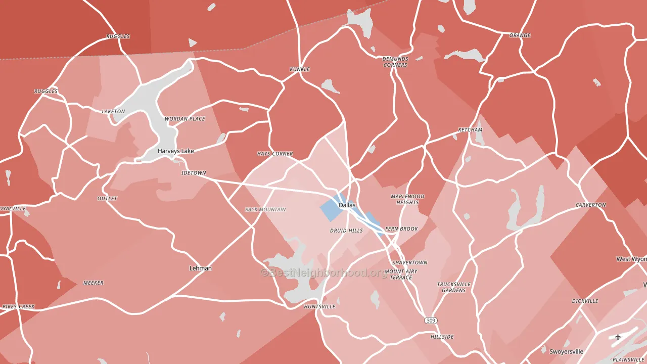 18612, PA block-group political-lean map
