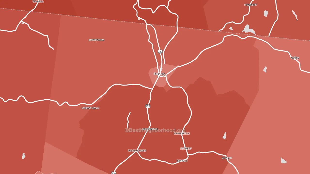 18614, PA block-group political-lean map