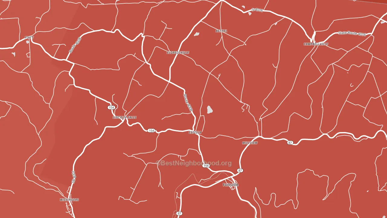 18616, PA block-group political-lean map