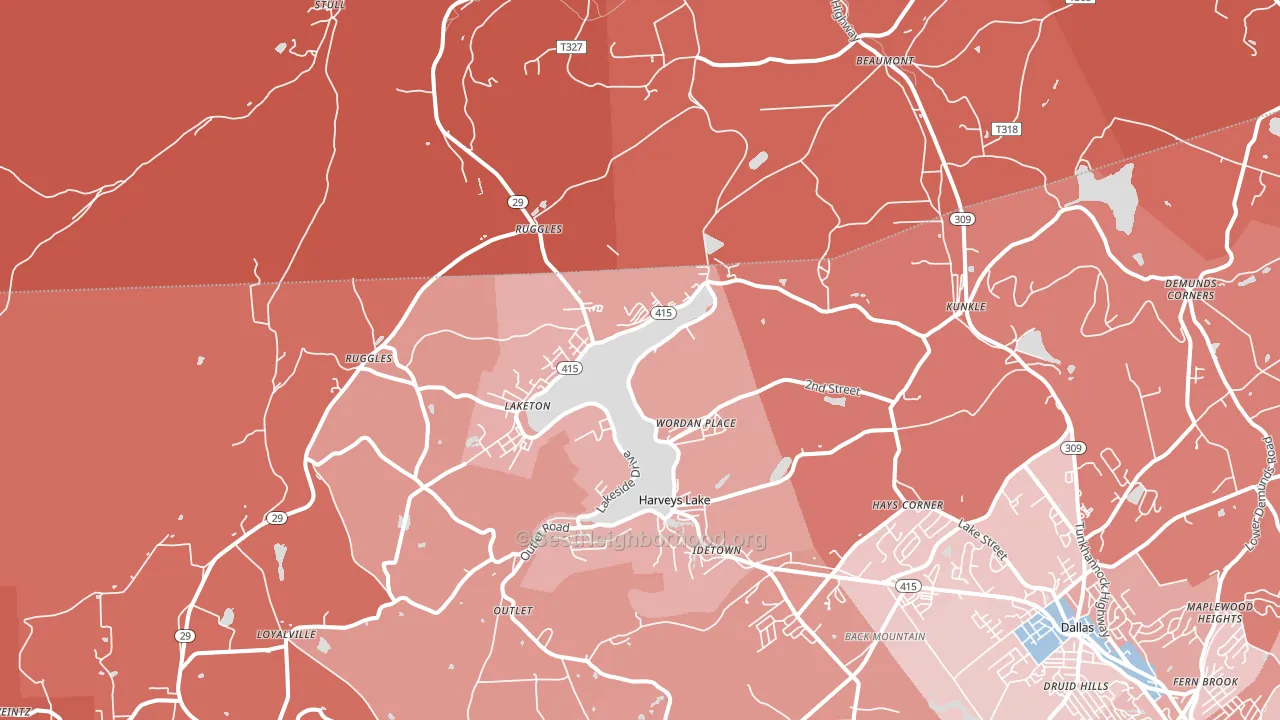 18618, PA block-group political-lean map