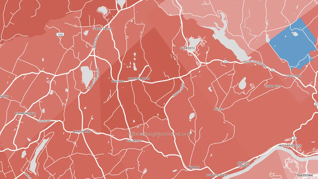 18621, PA block-group political-lean map