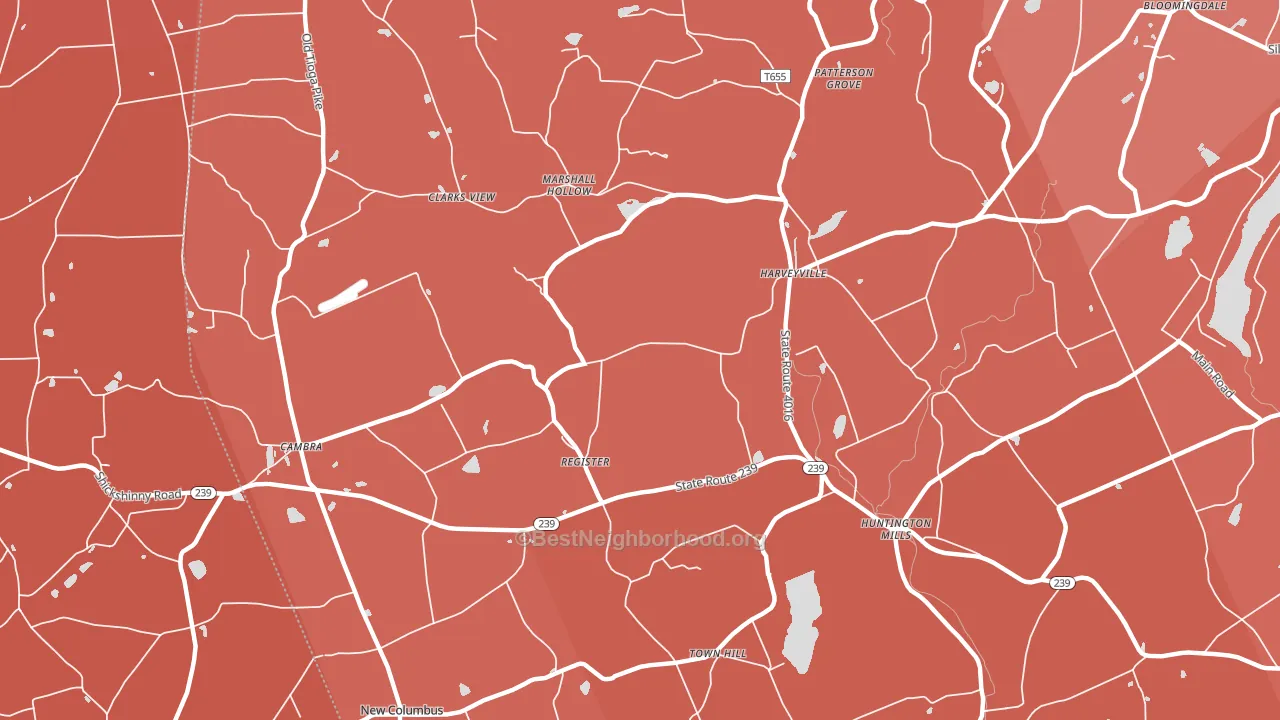 18622, PA block-group political-lean map