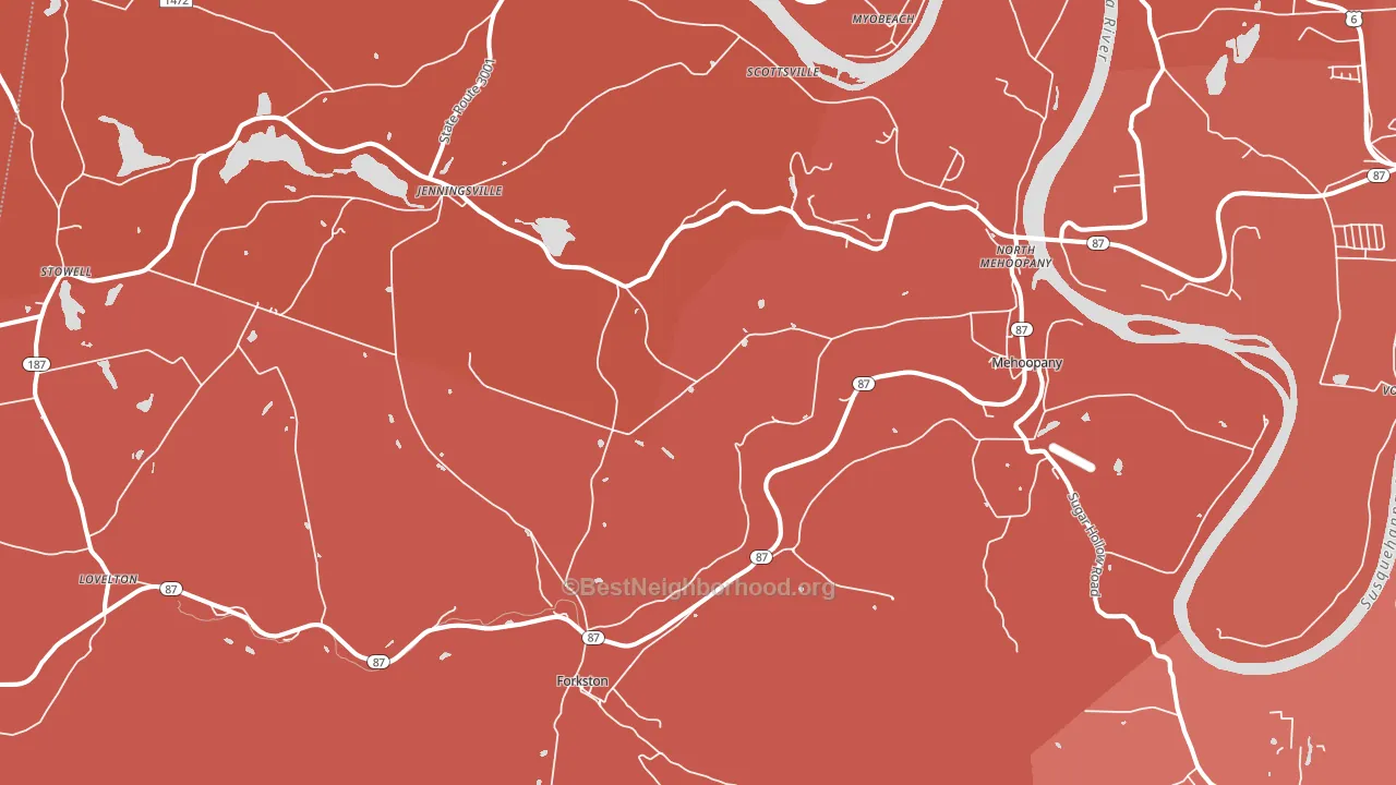 18629, PA block-group political-lean map
