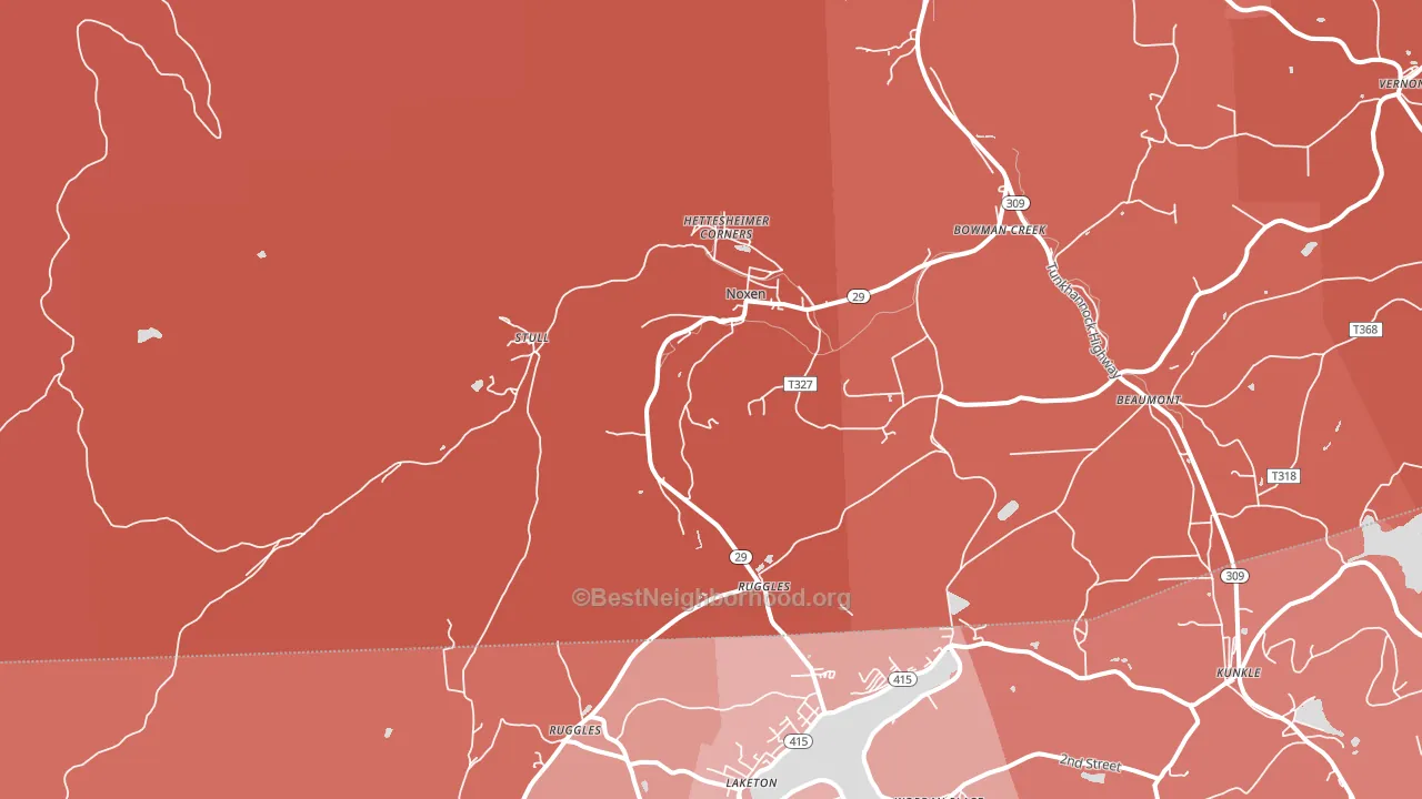 18636, PA block-group political-lean map