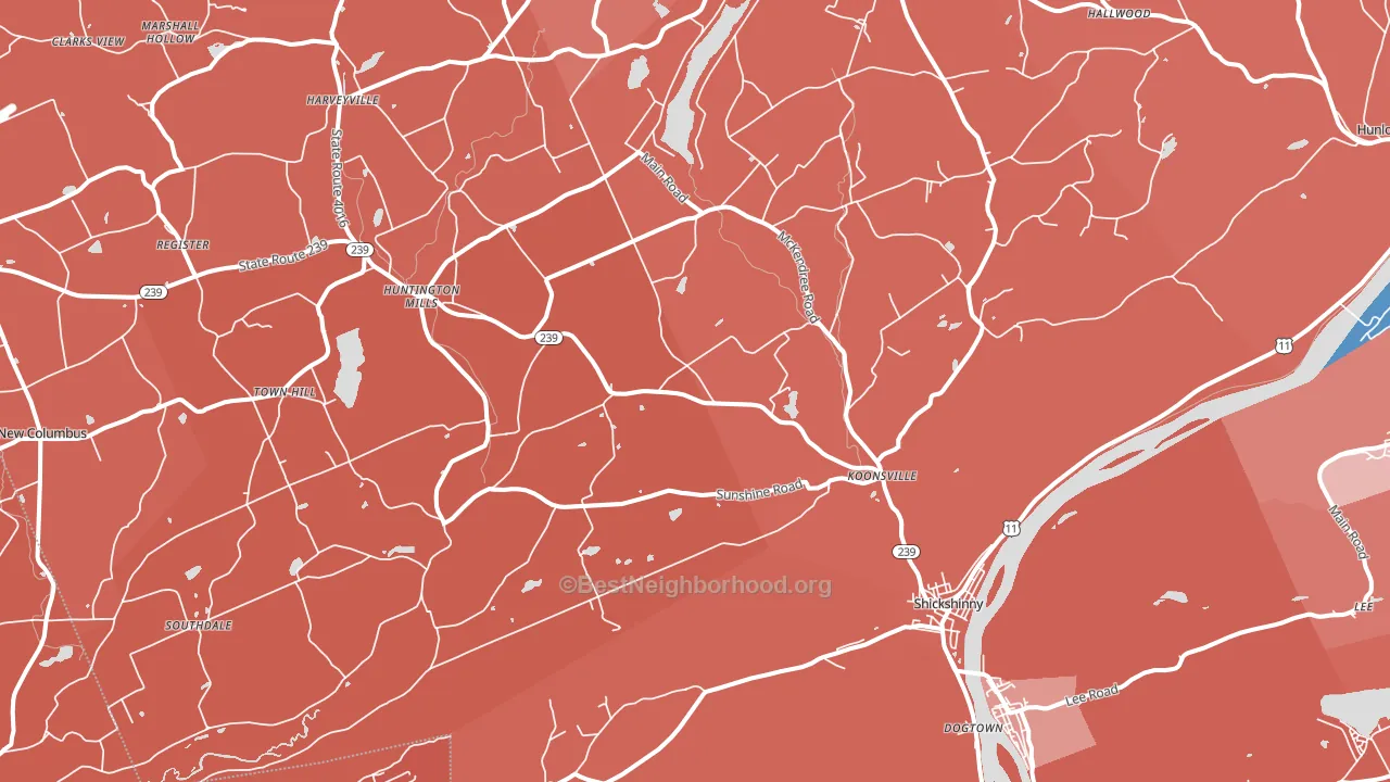 18655, PA block-group political-lean map