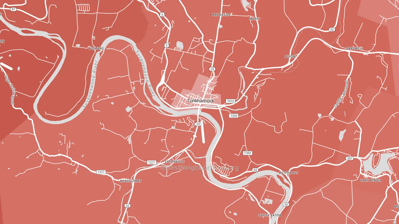 18657, PA block-group political-lean map