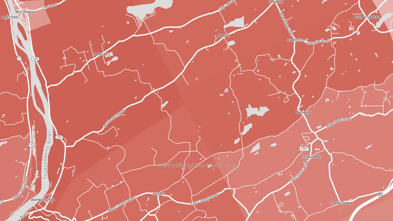 18660, PA block-group political-lean map