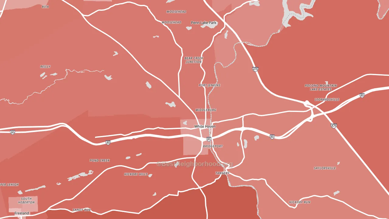 18661, PA block-group political-lean map