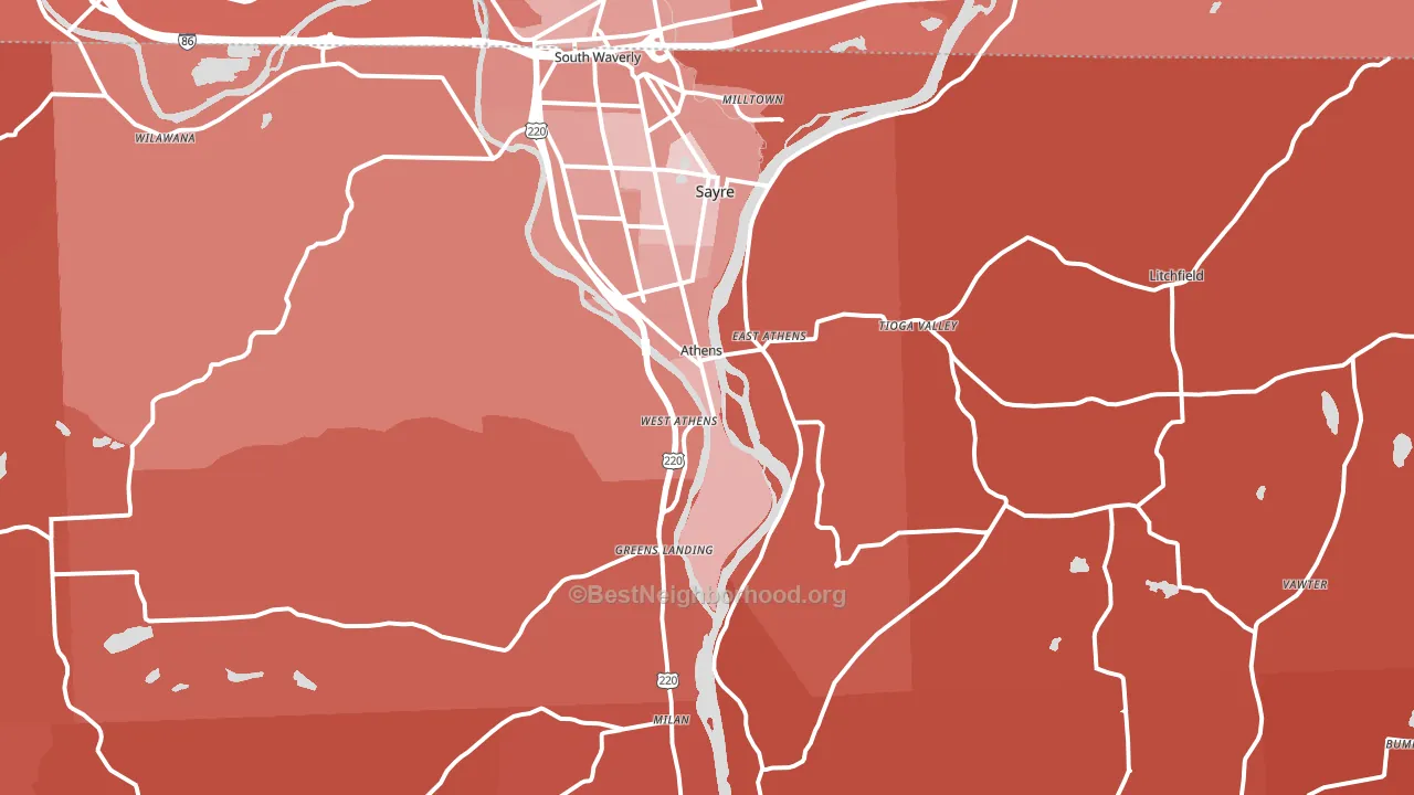18810, PA block-group political-lean map