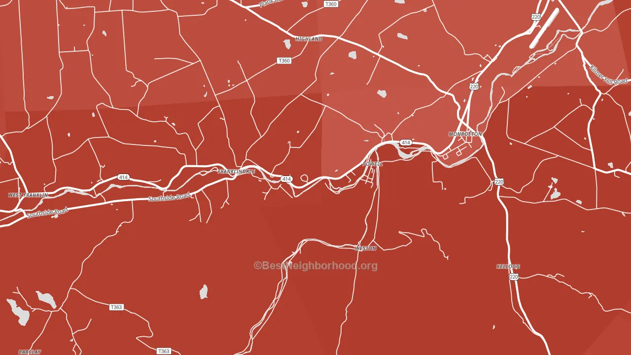 18832, PA block-group political-lean map