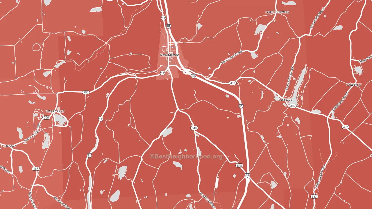 18834, PA block-group political-lean map