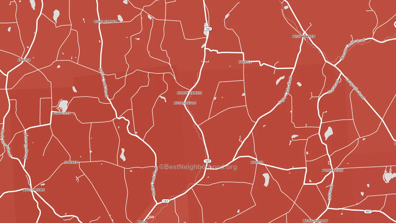 18837, PA block-group political-lean map