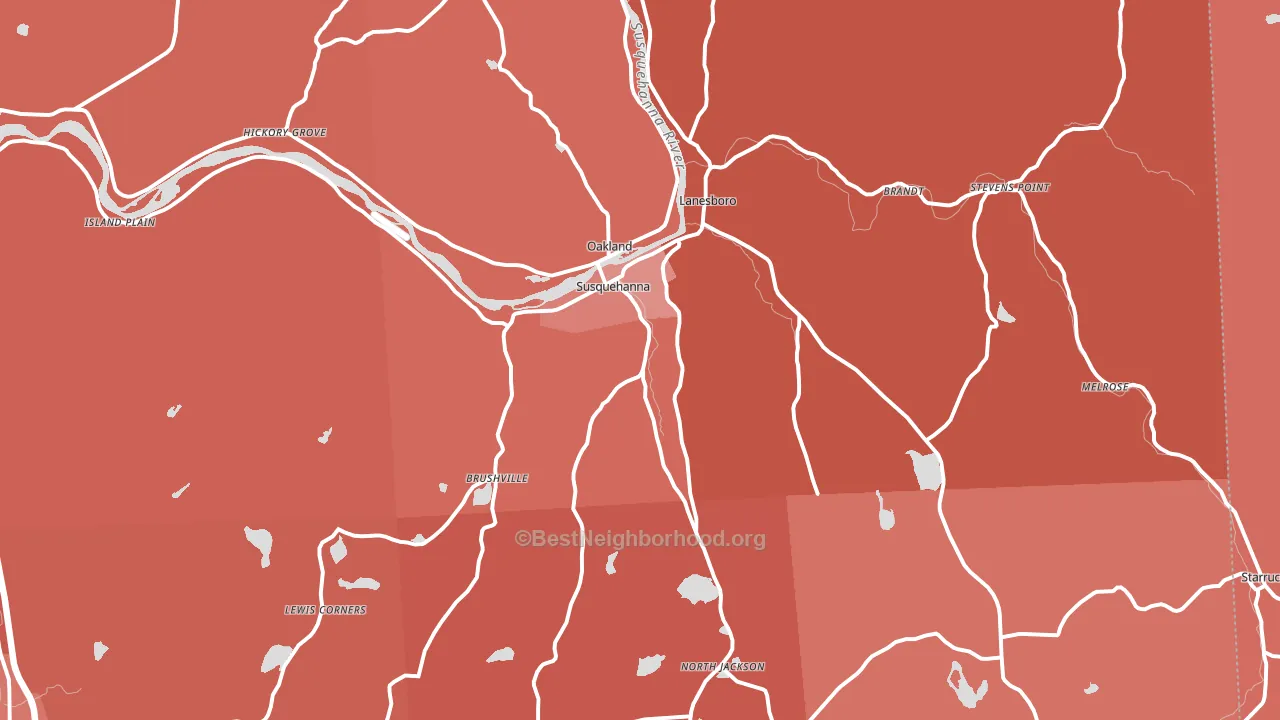 18847, PA block-group political-lean map