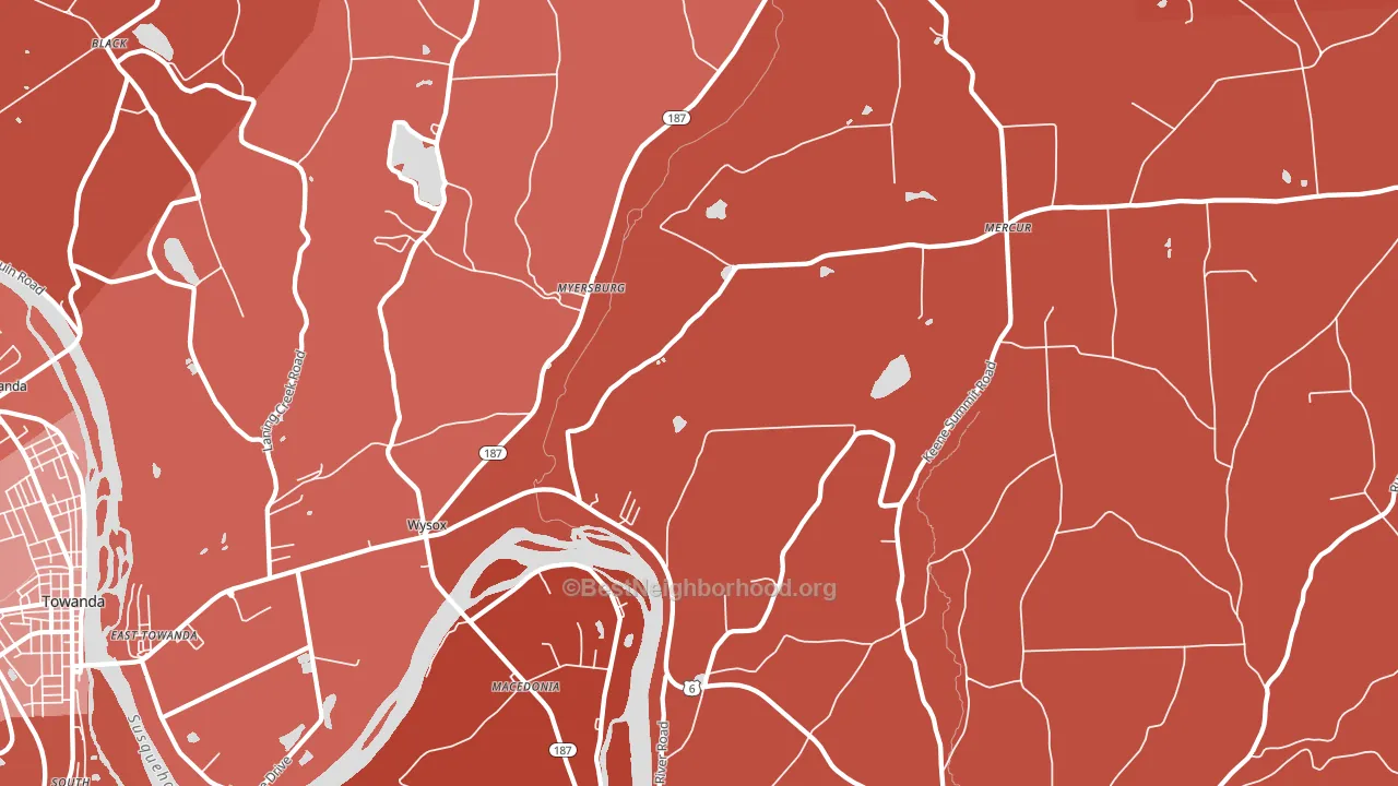 18854, PA block-group political-lean map