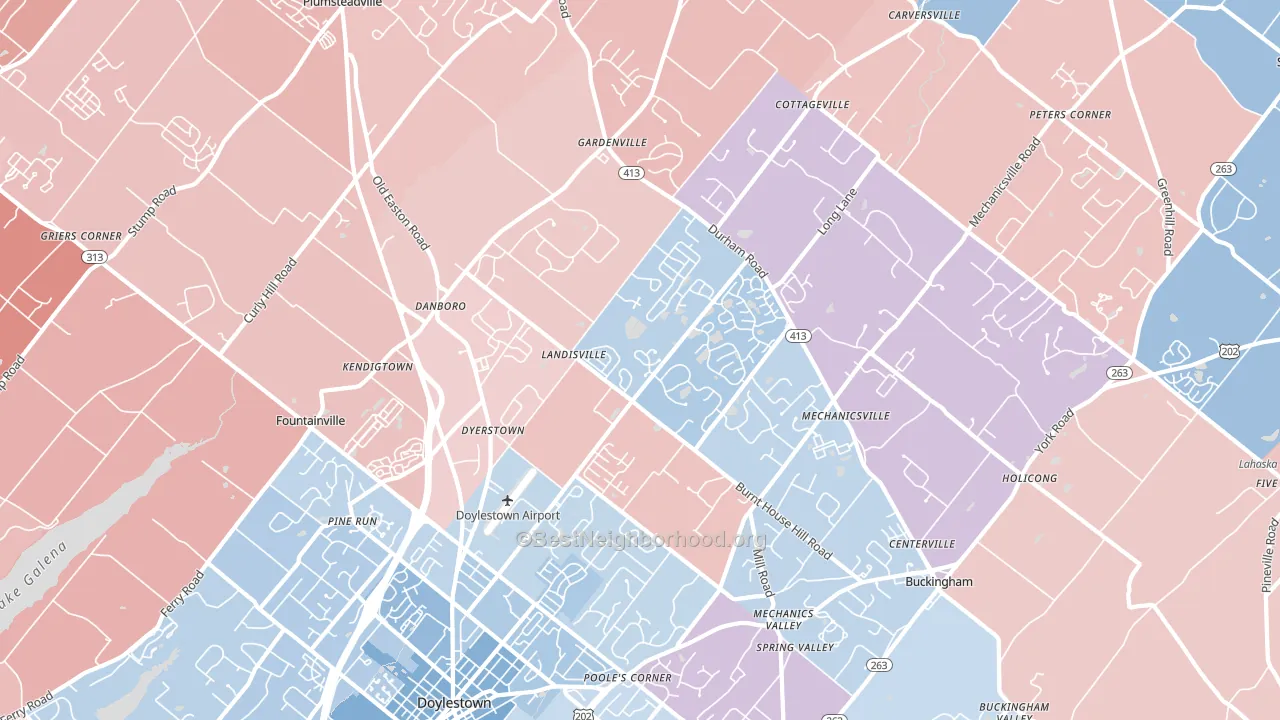 18902, PA block-group political-lean map