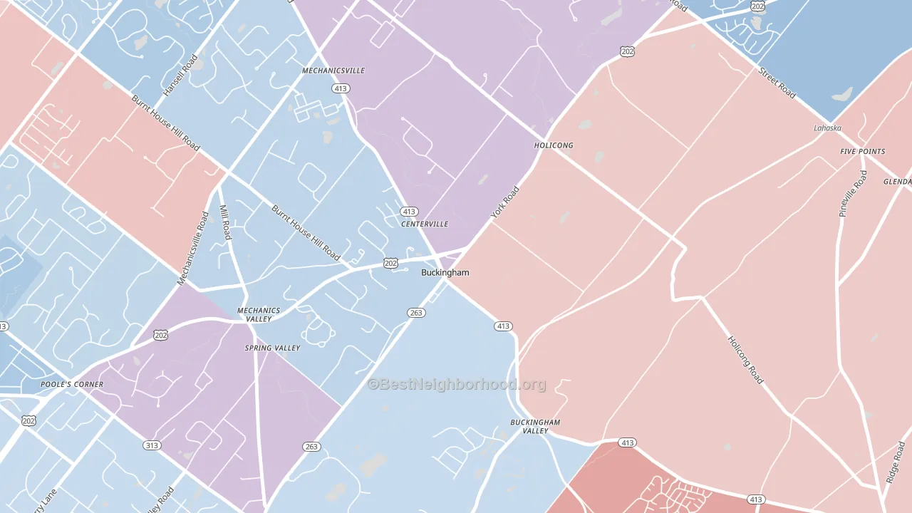 18912, PA block-group political-lean map
