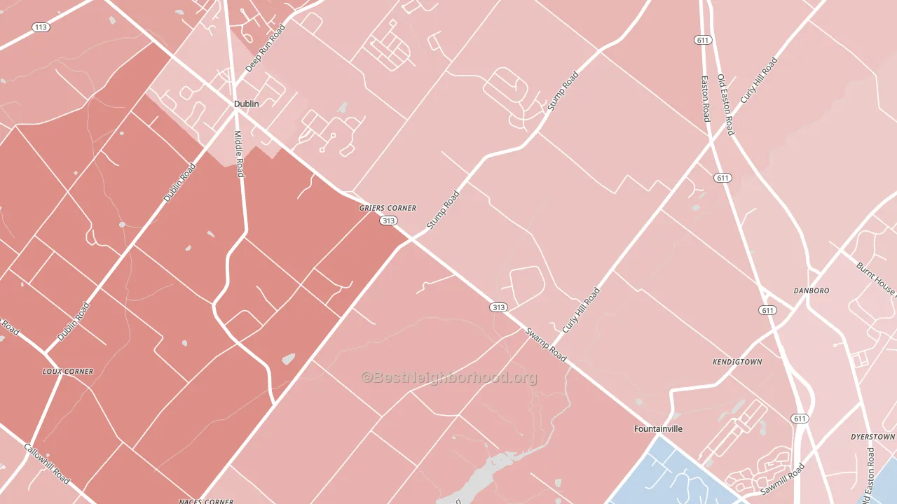 18923, PA block-group political-lean map