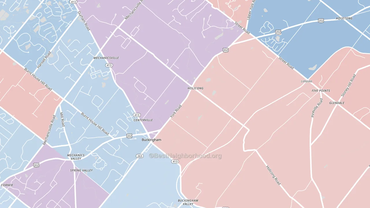 18928, PA block-group political-lean map