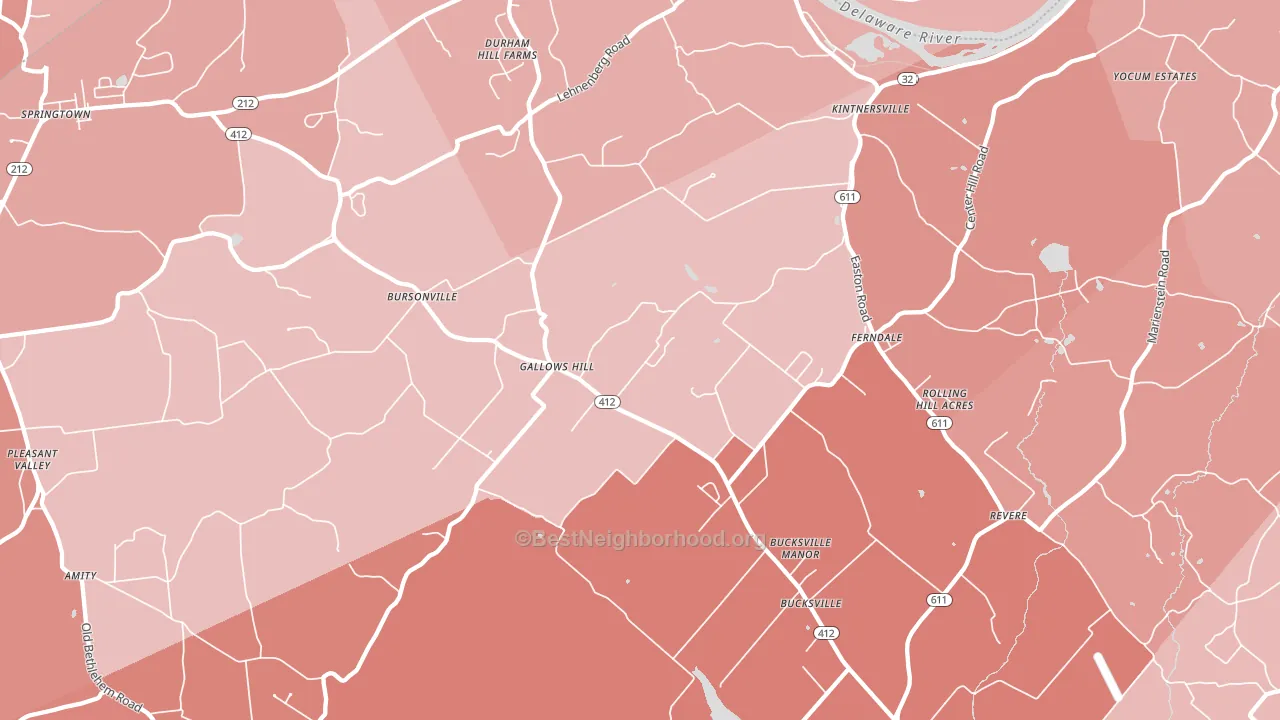 18930, PA block-group political-lean map