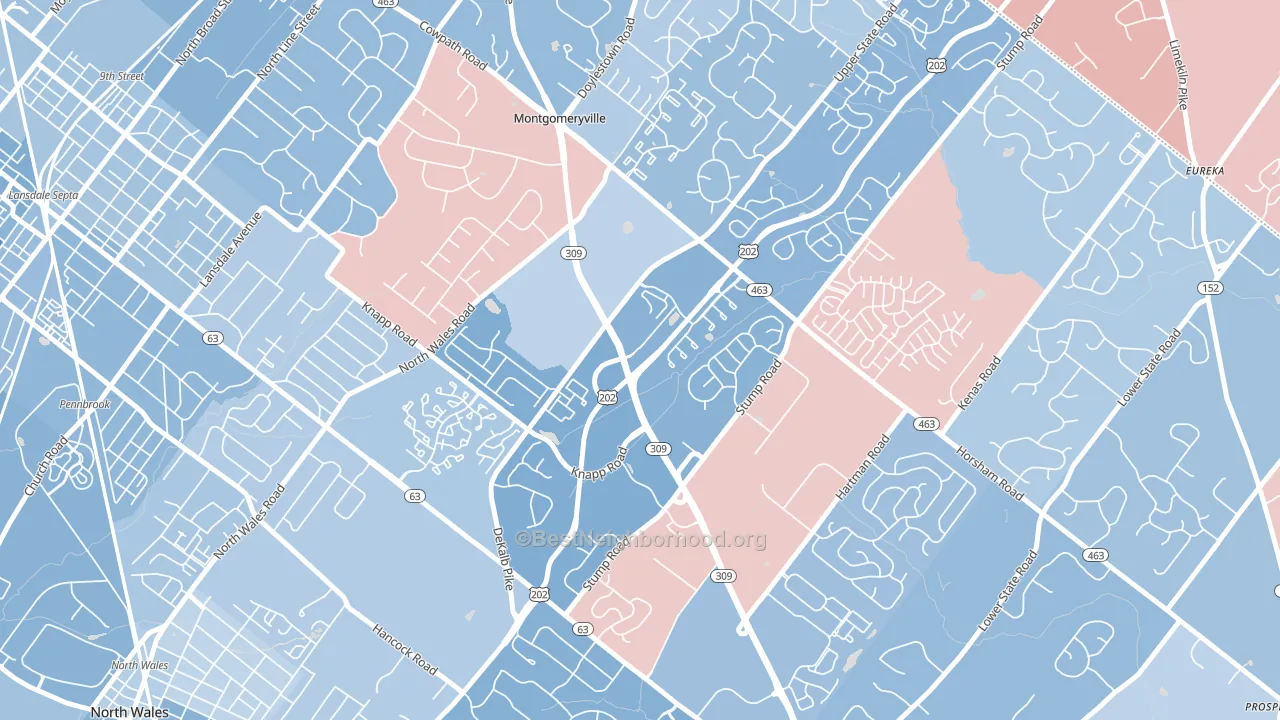 18936, PA block-group political-lean map