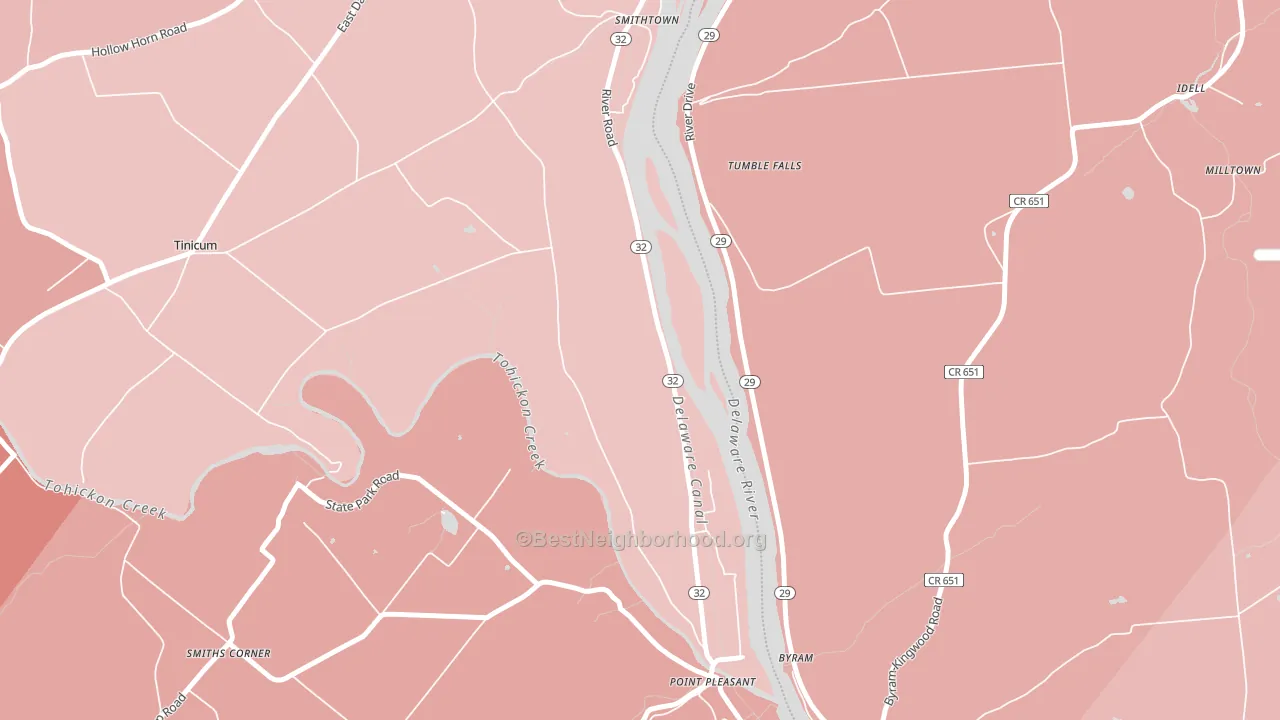 18950, PA block-group political-lean map
