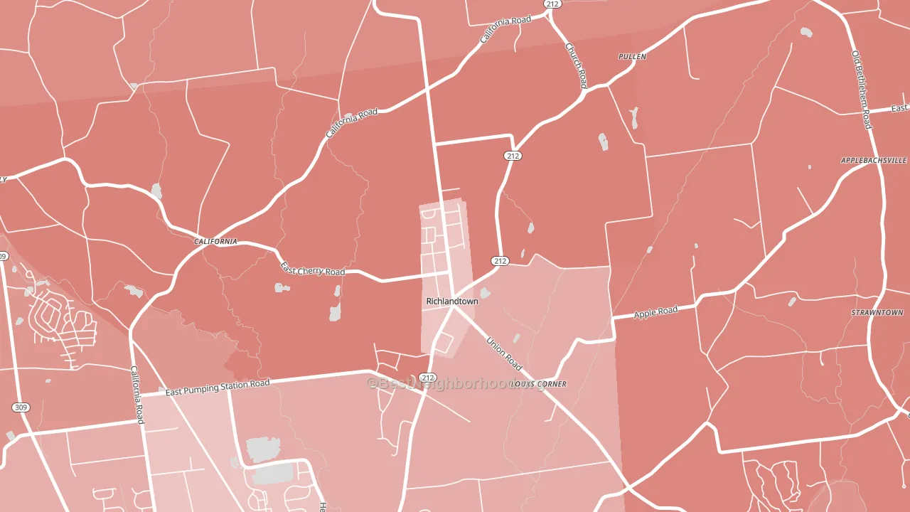 18955, PA block-group political-lean map