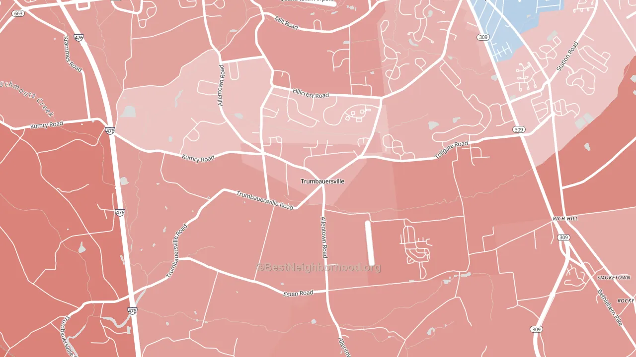 18970, PA block-group political-lean map