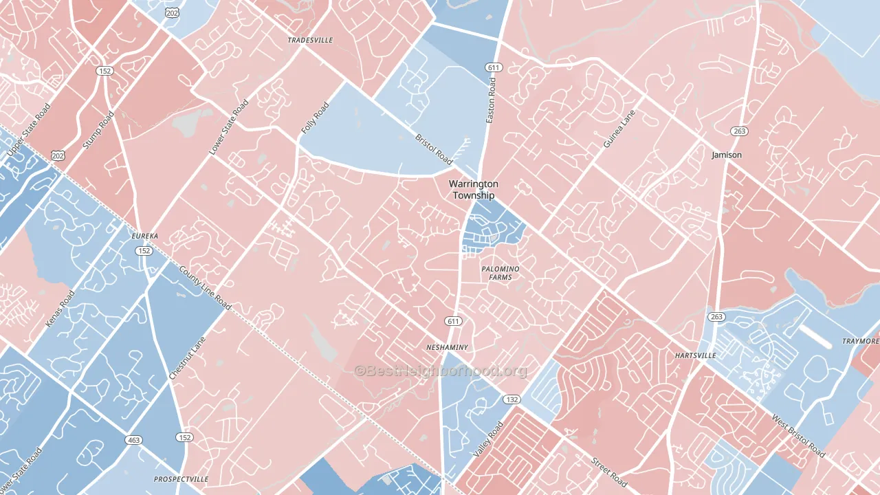18976, PA block-group political-lean map