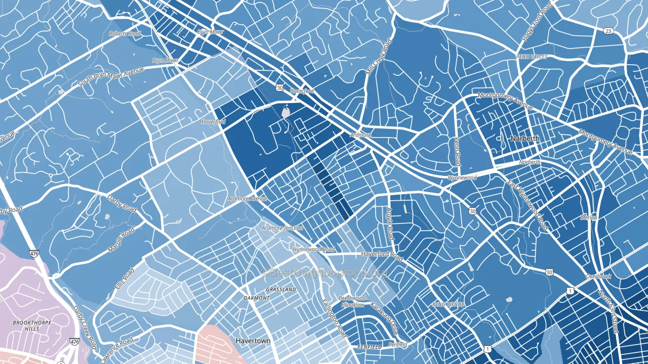 19003, PA block-group political-lean map