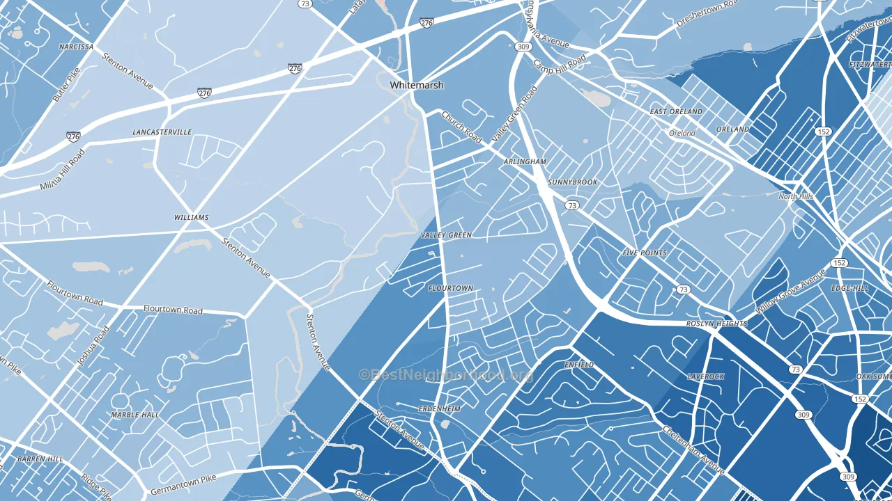 19031, PA block-group political-lean map