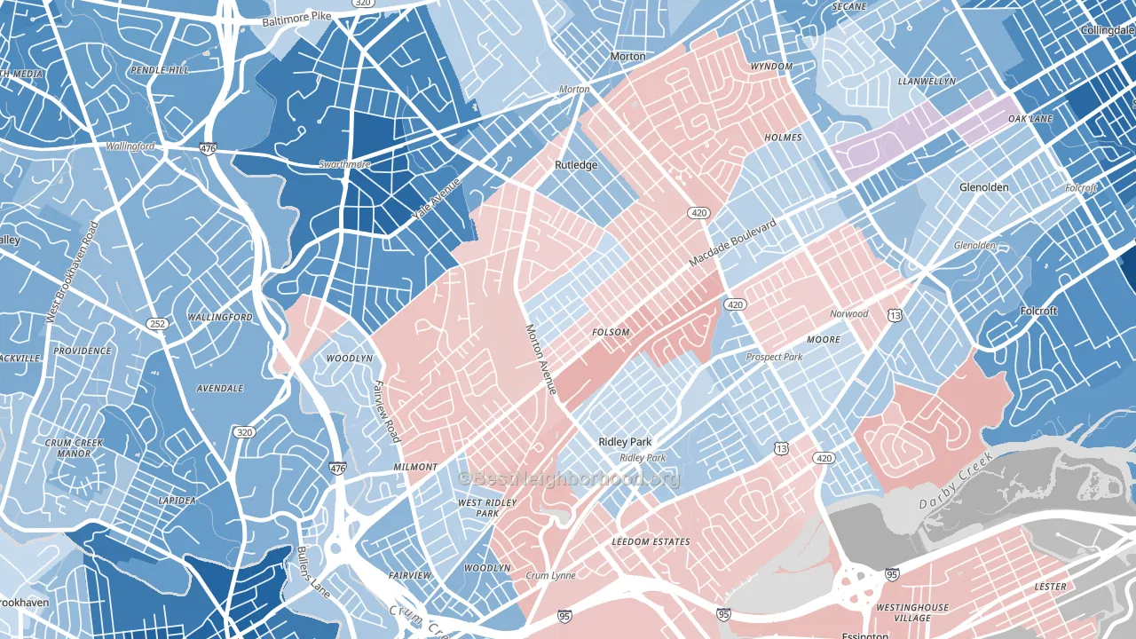 19033, PA block-group political-lean map