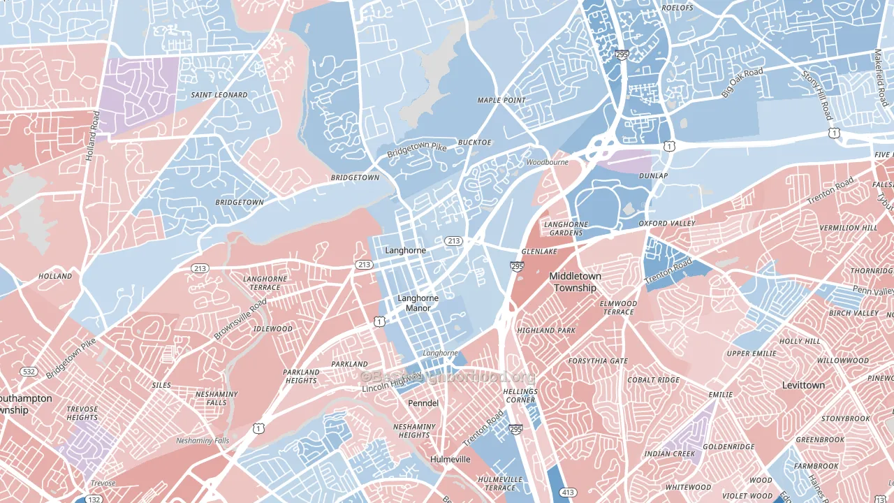 19047, PA block-group political-lean map