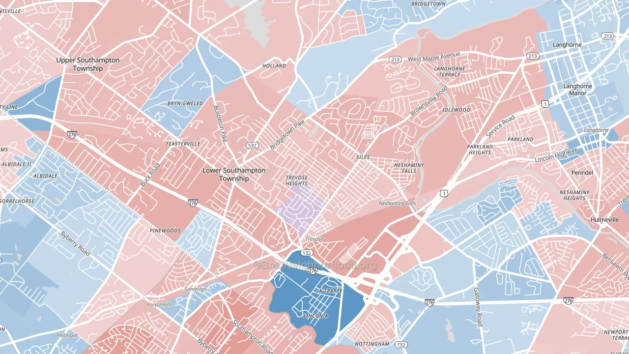 19053, PA block-group political-lean map