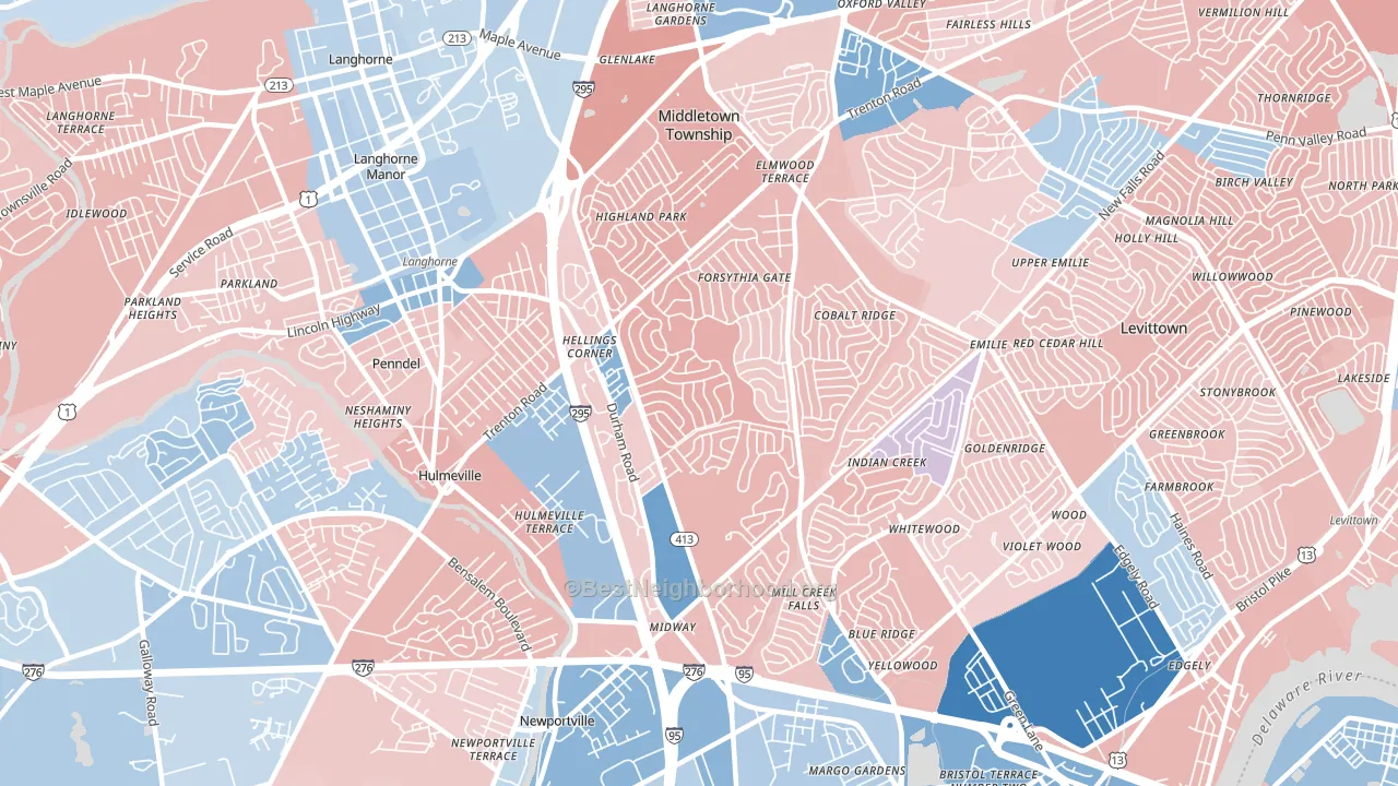19056, PA block-group political-lean map