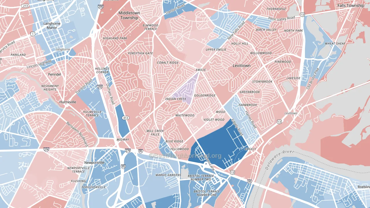 19057, PA block-group political-lean map