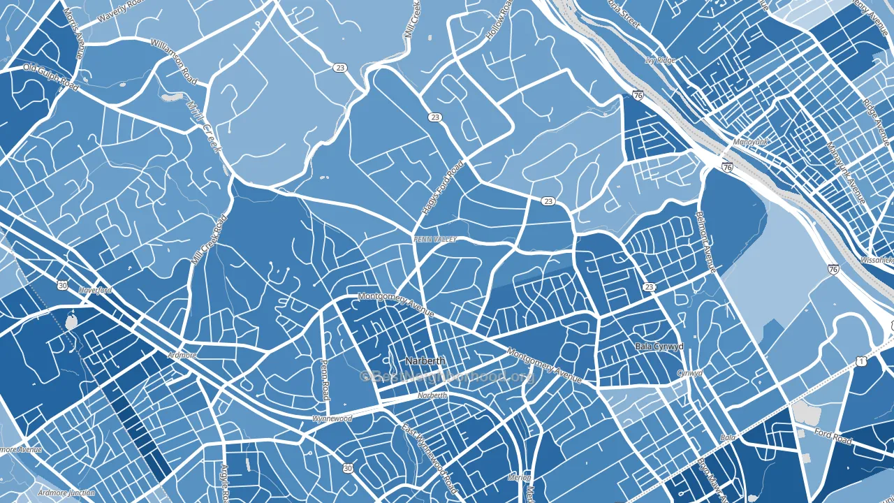 19072, PA block-group political-lean map