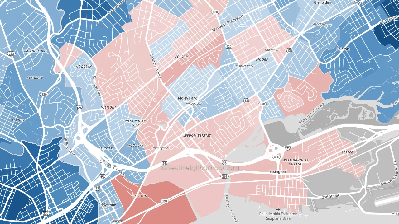 19078, PA block-group political-lean map