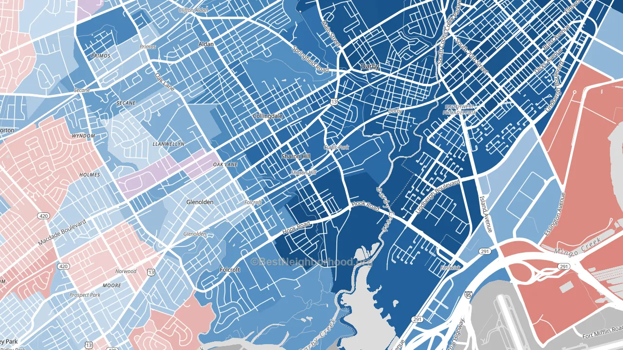 19079, PA block-group political-lean map
