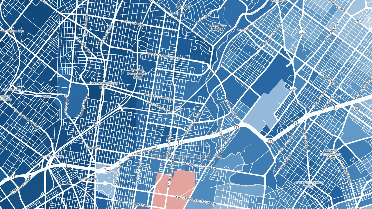 19120, PA block-group political-lean map