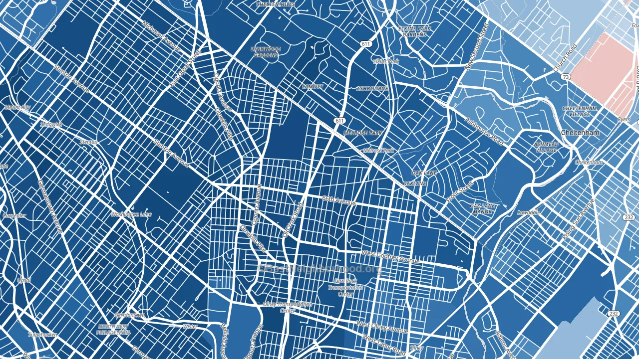 19126, PA block-group political-lean map
