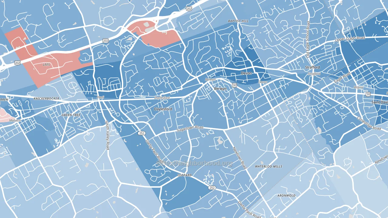 19312, PA block-group political-lean map
