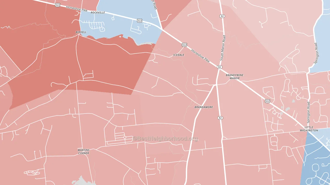 19316, PA block-group political-lean map